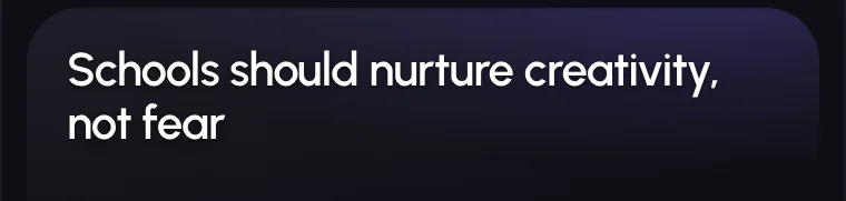 Top of a summary card: the headline written for the video